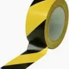 Black yellow warning tape