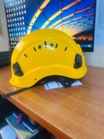 yellow work at height helmet