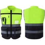 Greenblack chinese collar reflector jacket